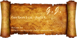 Gerbovics Judit névjegykártya